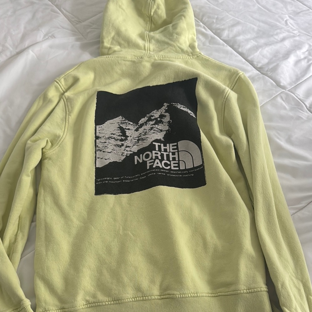 Unisex North Face Yellow Hoodie